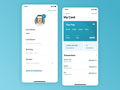 Expense sharing concept card clean clean ui ios iphonex mobile payment profile simple uidesign uxdesign