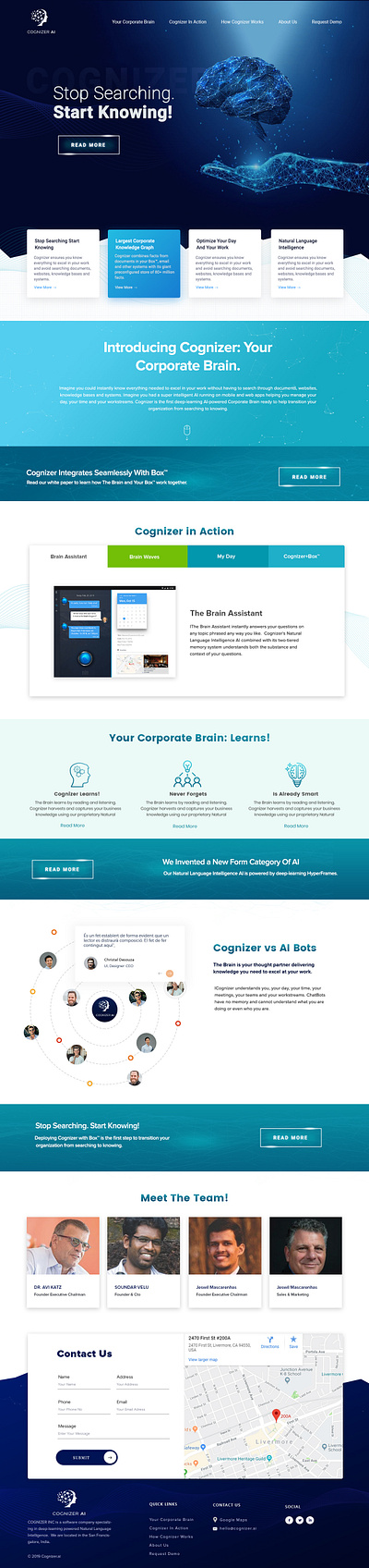 Cognizer AI design esolz esolzwebdesign illustration professional simple typography ui website