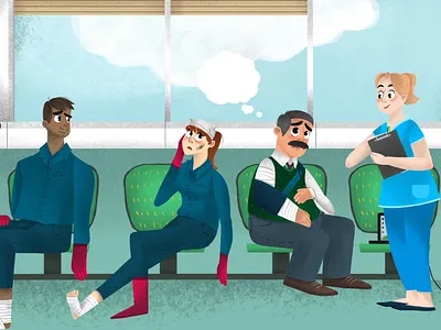 Character Design experiments after effect animation character character design concept design face hand hospital illustration nurse pain people photoshop safety scarf smile vector