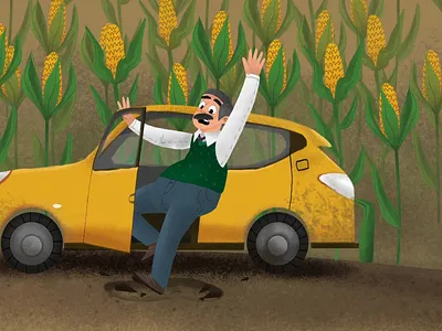 Character Design experiments after effect animation art car cartoon character character animation character design concept design fall flower glass oil old old man pain photoshop village wheel