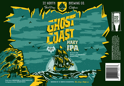 GhostCoast Artwork Preview beer illustration label design packagedesign retro sneak peek spooky vintage