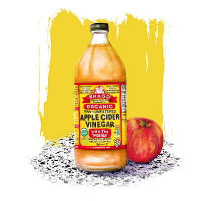 apple cider vinegar watercolour illustration still life apple cider vinegar fasting food illustration health healthy healthy eating ingredients keto lifestyle natural nutrition product illustration stilllife watercolour illustration wellbeing