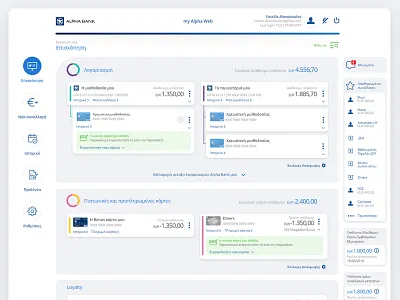AlphaBank myAlpha web banking account alphabank bank banking circular graph design finance online banking ui ux