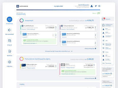 AlphaBank myAlpha web banking account alphabank bank banking circular graph design finance online banking ui ux