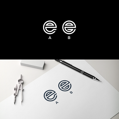 e monogram A or B branding design icon illustration illustrator lettering logo monogram typography vector