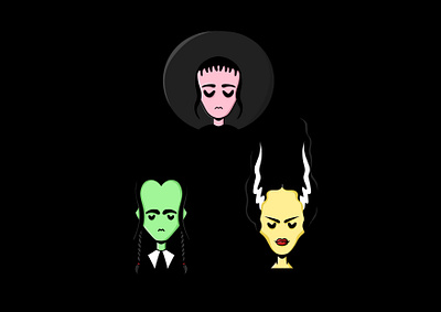 GIRLLOWEEN addams family beetlejuice bride of frankenstein girls halloween horror october spooky wednesday addams