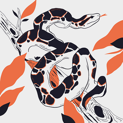 Snaky adobe fresco design halloween illustration inktober inktober 2019 snake vector