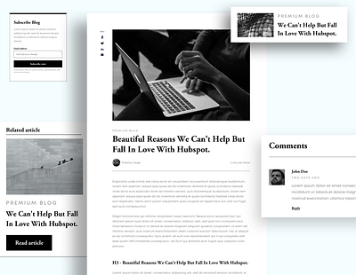 Single Post/Article Page adobe illustrator adobe xd article author blog post blogpost featured related posts sketchapp uiux website design xd