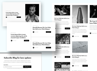 Blog Listing black and white blackandwhite blog blog post clean ui design feature post minimalistic postlisting sketch xd