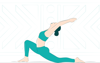 yoga girl.2 aquamarine design flat flat illustration girl green illustraion line vector yoga yoga pose