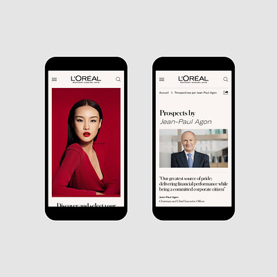 L'oréal Group • UX & Art Direction for the 2018 Annual Report art direction corporate design interface mobile responsive site ui ux web