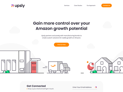 Upsly app branding clean design landing lineart logo minimalistic ui ux web website