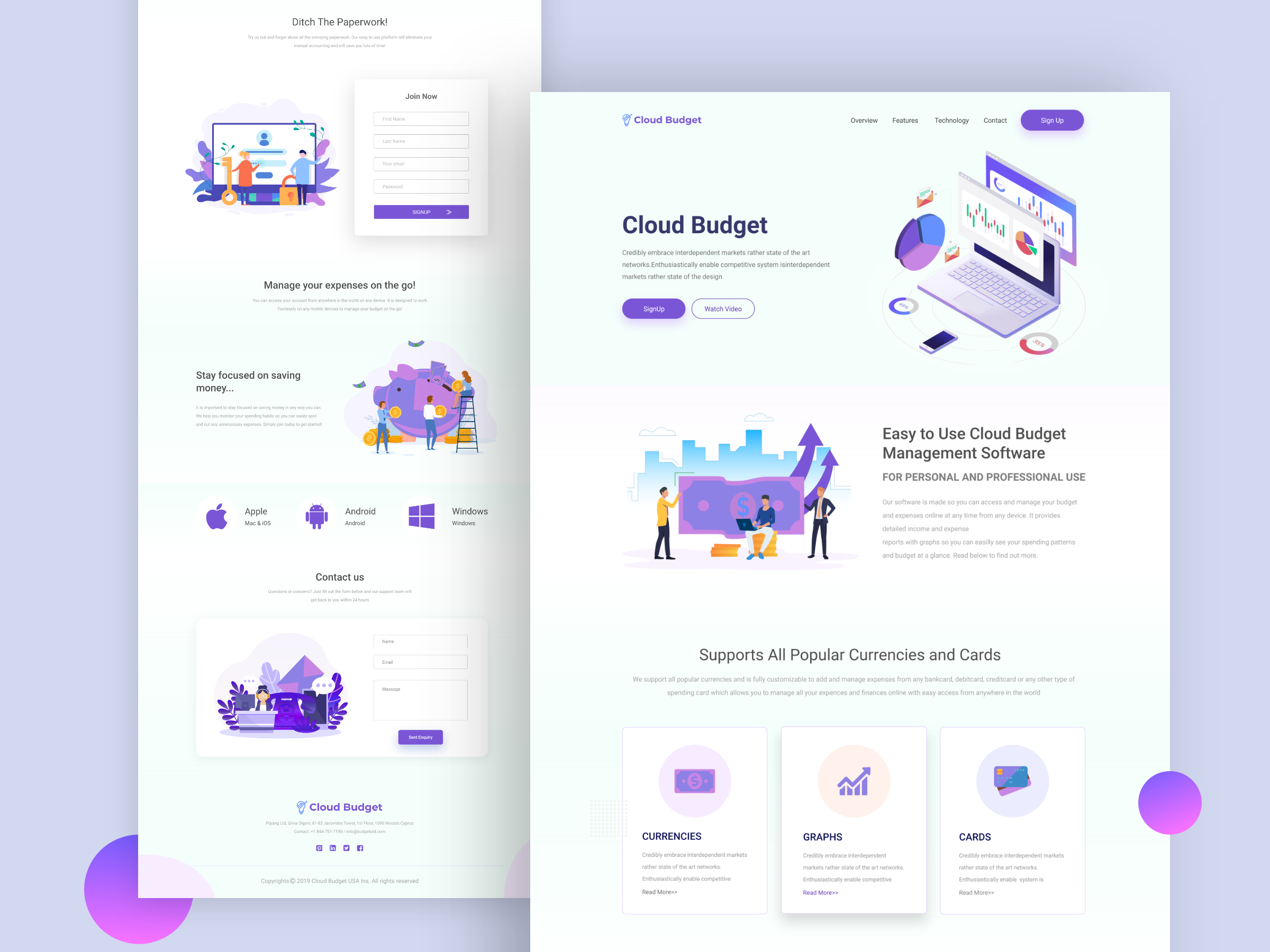 Example of Landing Page With Custom Illustration