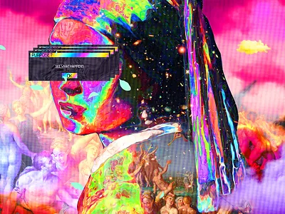 Renaissance Series Project abstract behance colorful creation of adam girl with pearl earing god gradient klarens old painting project psychedelic renaissance series series art trippy universe vaporwave vivid