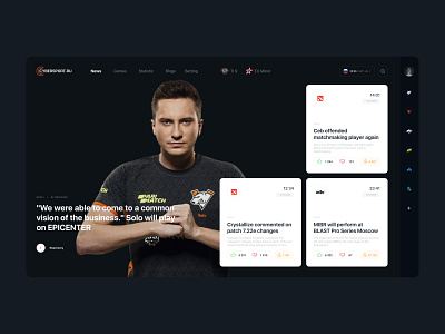 Cybersport portal / main page cybersport dota2 esports flat forum mainpage product design service starladder ui ux web
