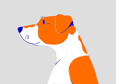 All about dogs animal blue chalk dog lovers flat illustration mischief orange organic procreate simple