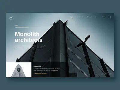 Monolith architects architect dark design grid layout interface minimal monolith typography ui ux web web design webdesign website design