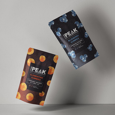 The Peak, Flavored Gummies packaging design pattern