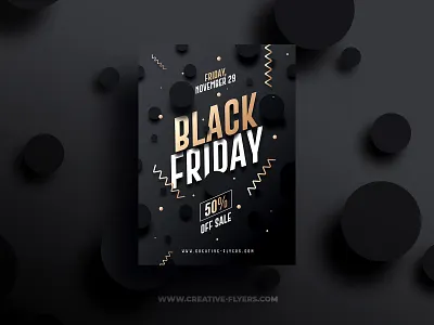 Black Friday Flyer Template black and gold black cards black friday black friday graphics branding commercial flyer templates flyers invitations invites november photoshop prints psd
