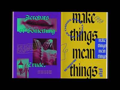 Life Plays You For Sport acrobats love make print purple typogaphy yellow zine