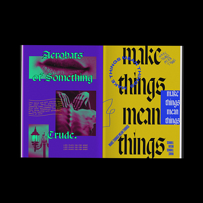 Life Plays You For Sport acrobats love make print purple typogaphy yellow zine