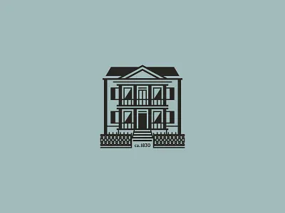 Old House branding building fence historic house icon illustration ironwork vector