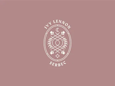 IVY LENNON badge crest flowers icon ivy logo moon star