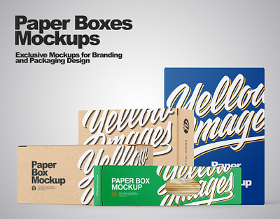 Boxes Mockups PSD 3d branding design illustration mockup mockup design mockupdesign pack smartobject visualization