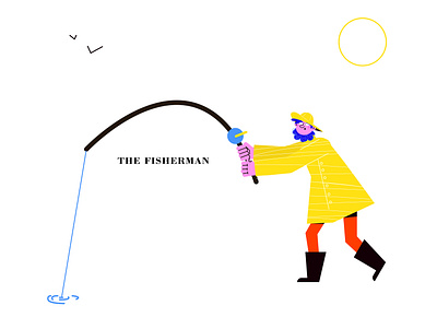 T H E F I S H E R M A N 2dcharacter character design characterdesign concept art fish fisherman sea