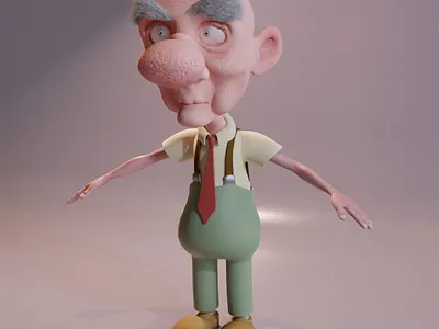 3D old man 3d 3d art 3d character 3d character modeling 3d modeling character modeling rigging
