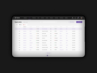 relist-orders app color dashboad design minimal minimalism ui ux vector web