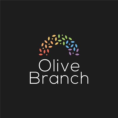 Olive Branch badge branch branding church design icon illustration leaf leaves logo olive pride rainbow vector