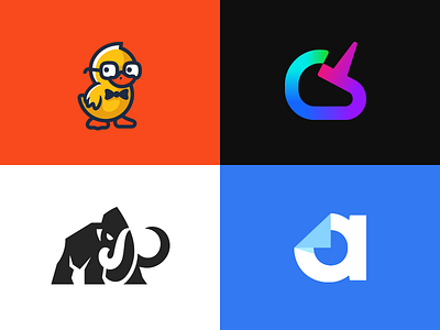 Logo Folio '19 behance brand identity branding duck file folio kreatank logo logos mammoth portfolio unicorn