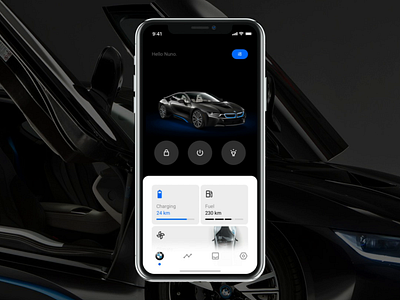 BMW App animation app bmw car cars clean interaction landing minimal mobile mobile app motion navigation ui ux