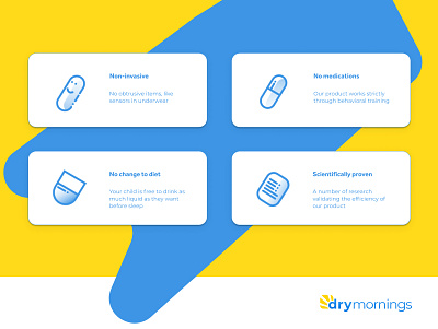 DryMornings icons blue graphic design icon set medical app ui ui ux visual design yellow