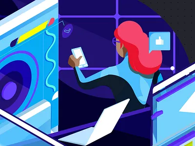 Grid . Color 2d api apis character illustration inovation inovative network