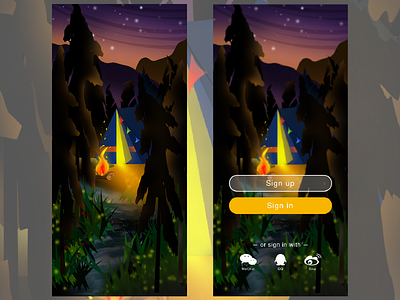 light in the forest design fire flag flame forest tent ui