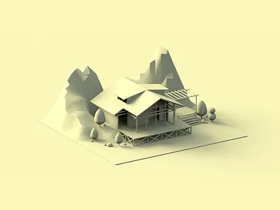 dream house 3d 3d art 3d illustration cinema 4d cinema4d illustraion