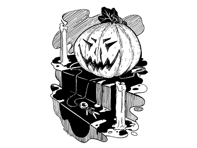 Legend, Inktober 2019, day 15 black and white candles dip pen drawing drawing challenge drawing ink halloween hand drawing illustration ink inktober inktober 2019 pumpkin инктобер