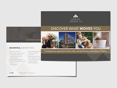 Direct Mailer for Multi Family Housing ad design direct mailer design elegant modern multi family housing ad post card design postcard design print print ad print design simple