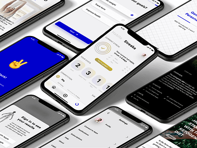 FitAssist – UX/UI Complex Design 2019 ai blue bold clean habit tracker habits health healthcare minimalism minimalist ui