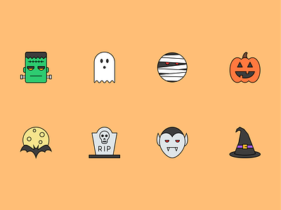 Halloween Icons bat frankenstein ghost halloween icon set icons jack o lantern mummy pumpkin tombstone vampire witch