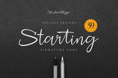 Starting Signature Font beautiful font branding calligraphy font lettering logo logotype script font signature signature font