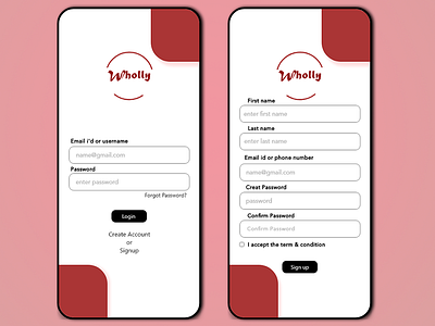 wholly app . app design illustration ui ux app design logo ui