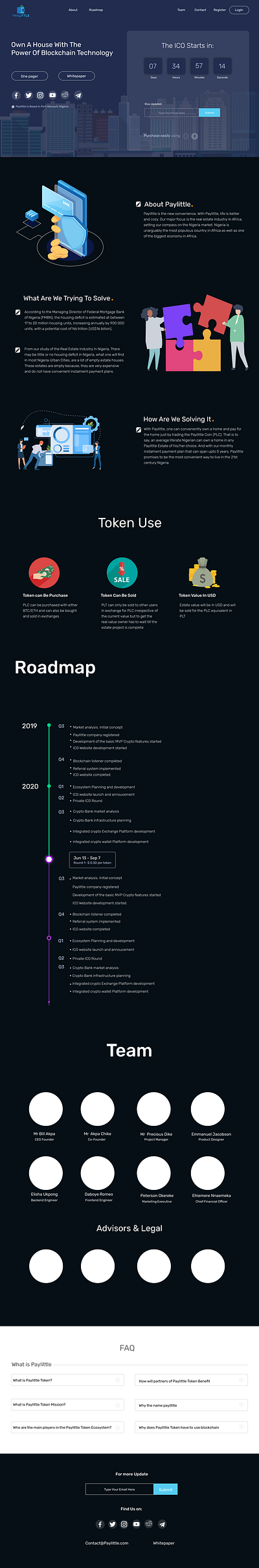 Paylittle ICO landing Page ui ux