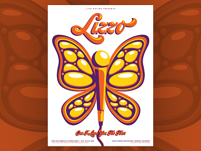 Lizzo - Fillmore Denver 2019 butterfly colorado denver design fillmore gig poster illustration poster screenprint silkscreen