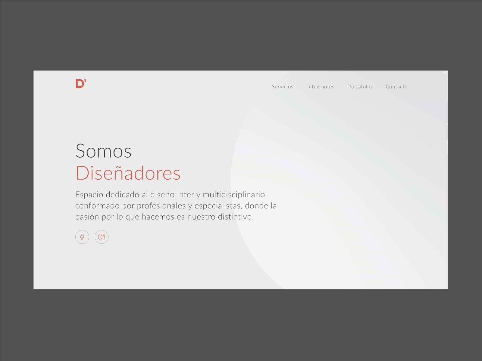 D' diseño animation architecture diseño web landing page layout minimal spanish ui ux web web design website