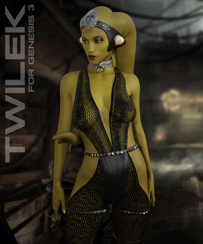 Twilek for Genesis 3 Female 3d art 3d artist 3d render alien aliens cg daz content ion jabba oola realistic 3d renderhub renders sci fi star wars twilek
