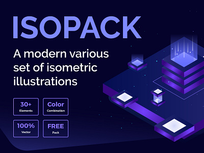 ISOPACK-Free Isometric Illustration Set 3d illustration isometric ui ux vector