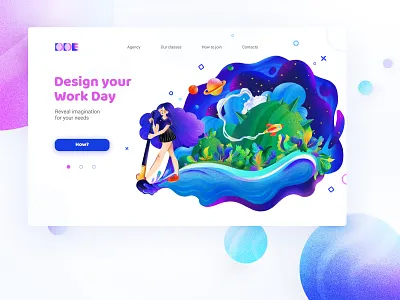 Design your Work Day art character design illustration landscape nature procreate racket ui ux vector web webdesign